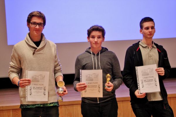 Wettkampfgruppe II, v.l.n.r.: 1. Szymon Wisniewski (Bydgoszcz), 2. Theo Wolfgramm (SAV Torgelow), 3. Dominik Szortyka (Bydgoszcz)